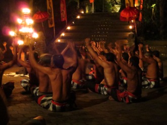 The kecak dance, in which dozens of Balinese re-enact an episode from the Ramayana. Kidnapping! Monkey armies! True love!