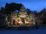 Temple complex by night.