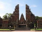 The classic "split gate" (candi bentar) at Balinese temples opens from the temple complex onto the outside world.