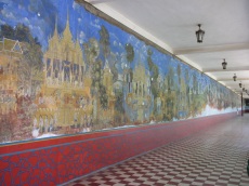 Amazing murals of the Ramayana. Unfortunately, they're in just terrible shape.