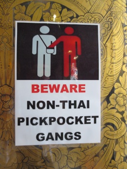 Not clear what the threat level is with Thai pickpocket gangs, but the foreign ones are apparently worthy of special notice.