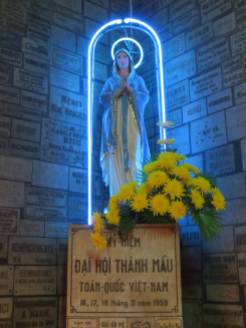 It's hard to beat the neon-blue statue of the BVM just inside the door.